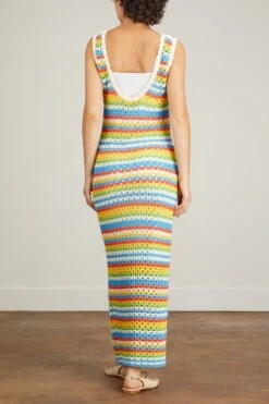 Bunty Knit Dress In Blue Multi Stripe -Dries Van Noten Shop kitri bunty knit dress in blue multi stripe 3