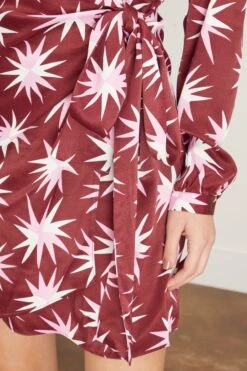 Donna Star Mini Wrap Dress In Berry Cutout Star -Dries Van Noten Shop kitri donna star mini wrap dress in berry cutout star 4