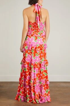 Romily Maxi Dress In Bold Multi Floral -Dries Van Noten Shop kitri romily maxi dress in bold multi floral 3