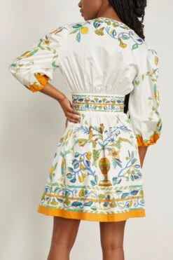 Margherita Dress In Borboni Placed Bianco -Dries Van Noten Shop ladoublej MargheritaDressinBorboniPlacedBianco 3