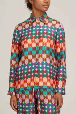 Boy Shirt In Mezzaluna Rainbow -Dries Van Noten Shop ladoublej boy shirt in mezzaluna rainbow 2