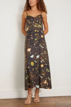 Petula Dress In Carte Gold Noir -Dries Van Noten Shop laprestic PetulaDressinCarteGoldNoir 2