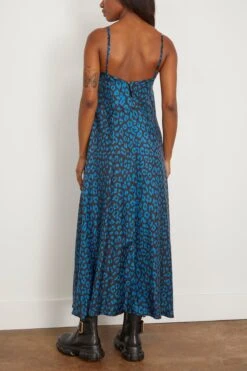 Petula Dress In Panthere Petrole 7 Petula Dress In Panthere Petrole -Dries Van Noten Shop laprestic PetulaDressinPantherePetrole 3