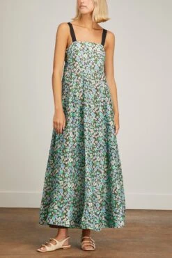 Meadow Dress In Green -Dries Van Noten Shop lee mathews meadow dress in green 2