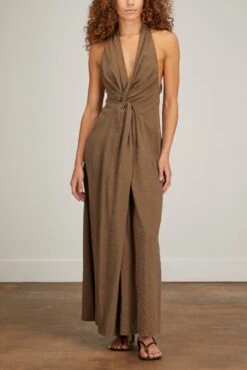 Lily Dress In Cedar -Dries Van Noten Shop leemathews LilyDressinCedar 2