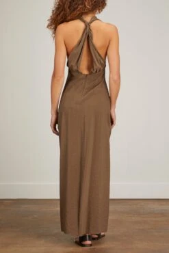 Lily Dress In Cedar -Dries Van Noten Shop leemathews LilyDressinCedar 3