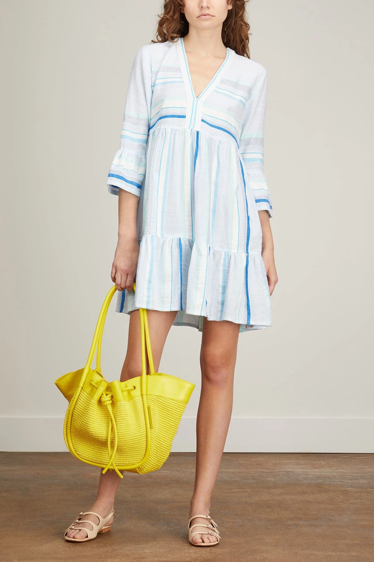 Ruki Flutter Dress In Silver Sky 2 Ruki Flutter Dress In Silver Sky - Image 2