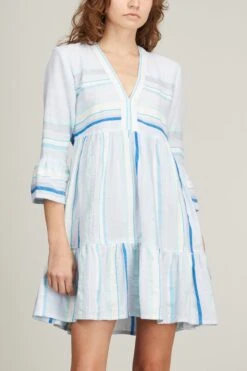 Ruki Flutter Dress In Silver Sky 6 Ruki Flutter Dress In Silver Sky -Dries Van Noten Shop lemlem RukiFlutterDressinSilverSky 2