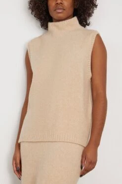Ember Vest In Sand Boucle -Dries Van Noten Shop lisayang EmberVestinSandBoucle 2