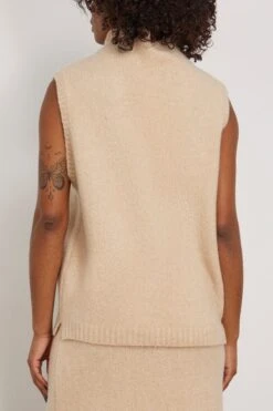 Ember Vest In Sand Boucle -Dries Van Noten Shop lisayang EmberVestinSandBoucle 3