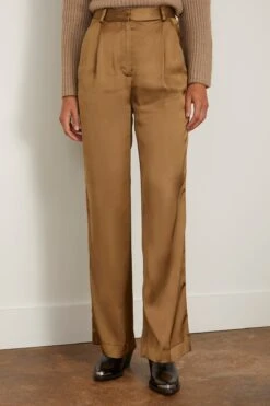 Ross Wide Leg Pant In Brown -Dries Van Noten Shop louloustudio RossWideLegPantinBrown 2