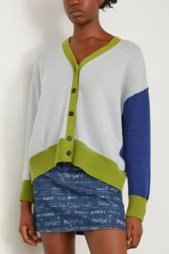 Marni Iconic Cashmere Cardigan In Illusion Blue -Dries Van Noten Shop marni IconicCashmereCardiganinIllusionBlue 2