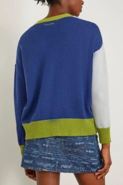 Marni Iconic Cashmere Cardigan In Illusion Blue -Dries Van Noten Shop marni IconicCashmereCardiganinIllusionBlue 3