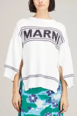 Marni Round Neck Sweater In Lily White -Dries Van Noten Shop marni round neck sweater in lily white 2