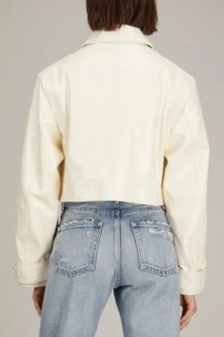 Boxy Heavy Leather Jacket In White -Dries Van Noten Shop minuit BoxyHeavyLeatherJacketinWhite 3