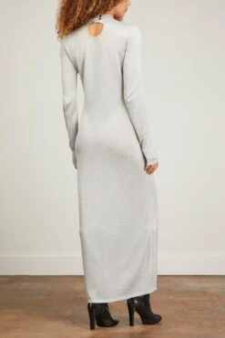 Harlow Lurex Dress In Silver -Dries Van Noten Shop minuit harlow lurex dress in silver 3