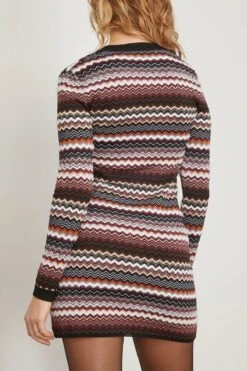 Missoni Dress In Chevron Brown/Gray/White -Dries Van Noten Shop missoni DressinChevronBrownGrayWhite 3