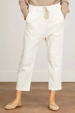 NILI LOTAN Casablanca With Drawstring Pant In Eggshell -Dries Van Noten Shop nili lotan casablanca with drawstring pant in eggshell 2
