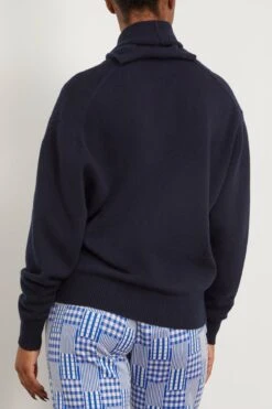 Long Sleeve Foulard Knit In Navy -Dries Van Noten Shop planc LongSleeveFoulardKnitinNavy 3