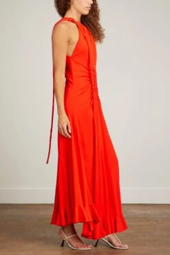 PROENZA SCHOULER Crepe Jersey Dress In Poppy -Dries Van Noten Shop proenza schouler crepe jersey dress in poppy 2