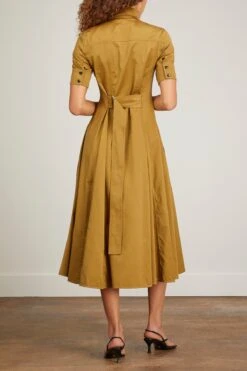 PROENZA SCHOULER Silk Cotton Dress In Fatigue -Dries Van Noten Shop proenza schouler silk cotton dress in fatigue 3
