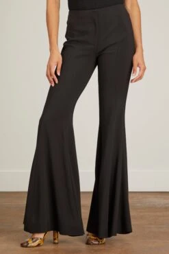 PROENZA SCHOULER Viscose Suiting Wide Leg Pants In Black -Dries Van Noten Shop proenza schouler viscose suiting wide leg pants in black 2