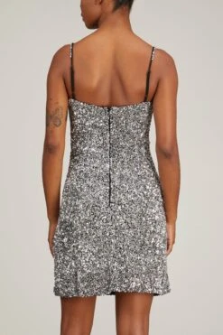 Corrie Mini Dress In Silver 7 Corrie Mini Dress In Silver -Dries Van Noten Shop rachel gilbert corrie mini dress in silver 3