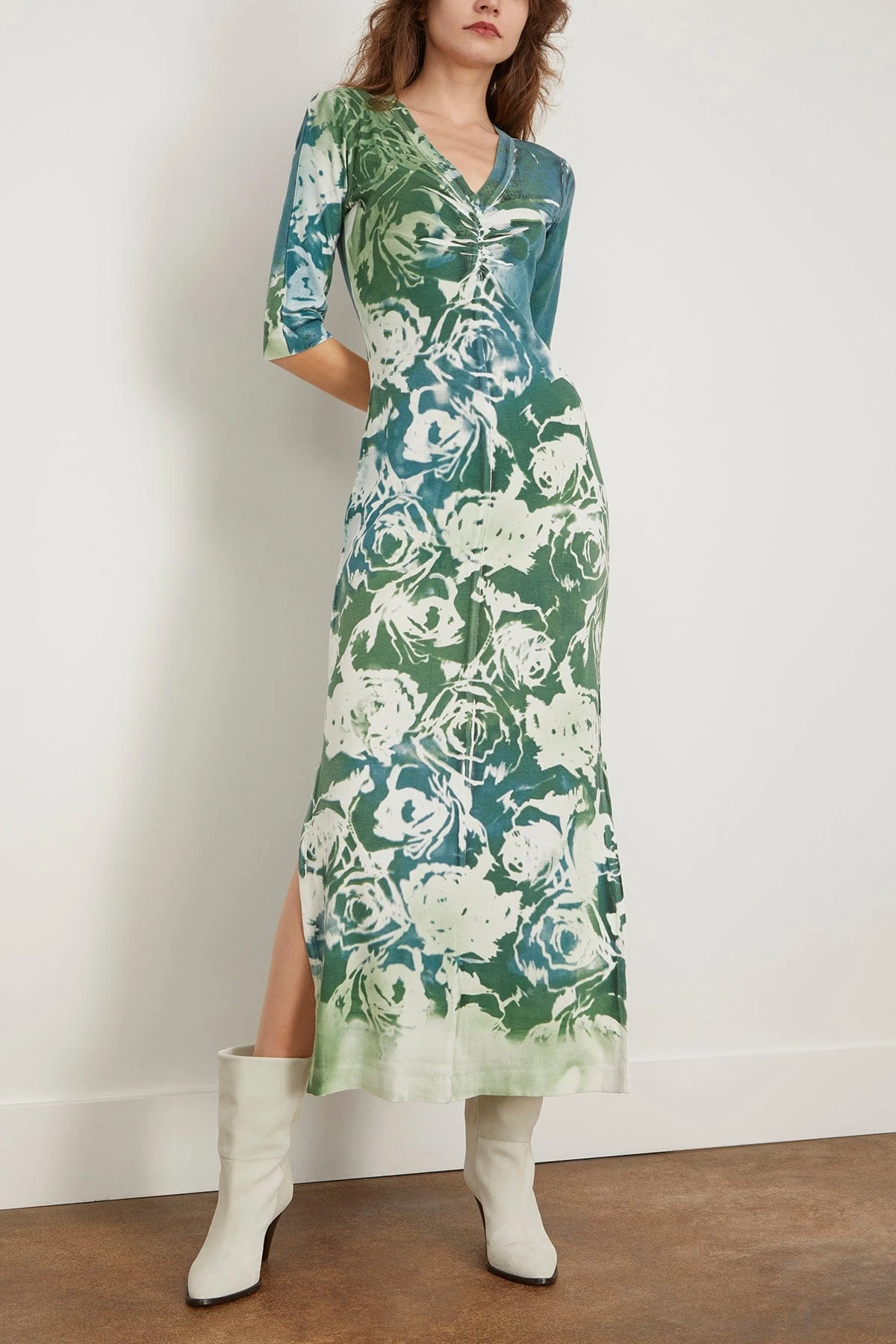 Bailey Dress In Teal Army Rose 3 Bailey Dress In Teal Army Rose - Image 3