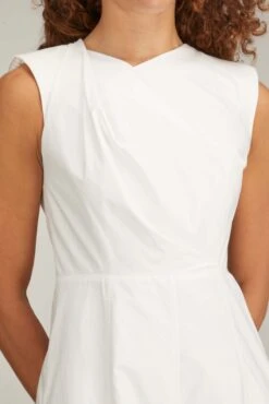 Cotton Poplin Midi Dress In White 9 Cotton Poplin Midi Dress In White -Dries Van Noten Shop roland mouret cotton poplin midi dress in white 4 1