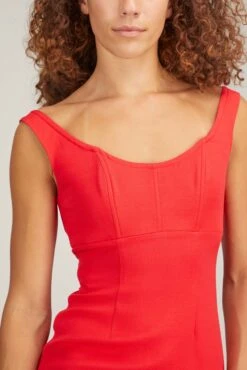 Off Shoulder Midi Dress In Red 9 Off Shoulder Midi Dress In Red -Dries Van Noten Shop roland mouret off shoulder midi dress in red 4 1