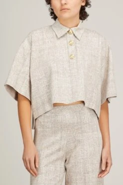 Cropped Oversized Polo In Multi 6 Cropped Oversized Polo In Multi -Dries Van Noten Shop rosetta getty cropped oversized polo in multi 2