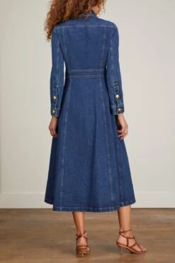 Denim Cargo Coat In Blue -Dries Van Noten Shop rosetta getty denim cargo coat in blue 3