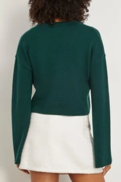 Solana V-Neck Sweater In Deep Forest -Dries Van Noten Shop sablyn SolanaV NeckSweaterinDeepForest 3