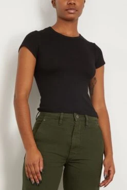 Yael Fitted Rib T-Shirt In Black -Dries Van Noten Shop sablyn YaelFittedRibT ShirtinBlack 2 759289d6 61b8 467e a231 f0ed6ae4c038