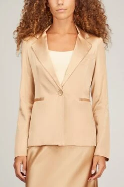 Alana Silk Blazer In Sandhill -Dries Van Noten Shop sablyn alana silk blazer in sandhill 2