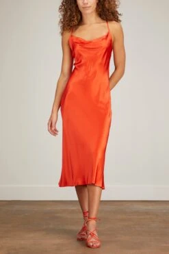 Cowl Neck Dress In Persimmon 7 Cowl Neck Dress In Persimmon -Dries Van Noten Shop sablyn cowl neck dress in persimmon 2