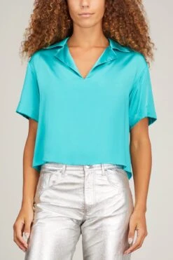 Rhett Silk Polo In Viv -Dries Van Noten Shop sablyn rhett silk polo in viv 2