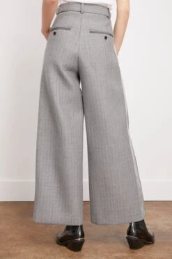 Sacai Chalk Stripe Bonding Pants In Gray -Dries Van Noten Shop sacai ChalkStripeBondingPantsinGray 3