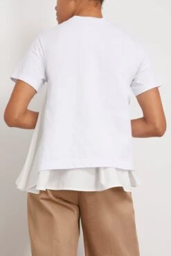 Sacai Cotton Poplin Mix Cotton Jersey T-Shirt In White 7 Sacai Cotton Poplin Mix Cotton Jersey T-Shirt In White -Dries Van Noten Shop sacai CottonPoplinMixCottonJerseyT ShirtinWhite 3