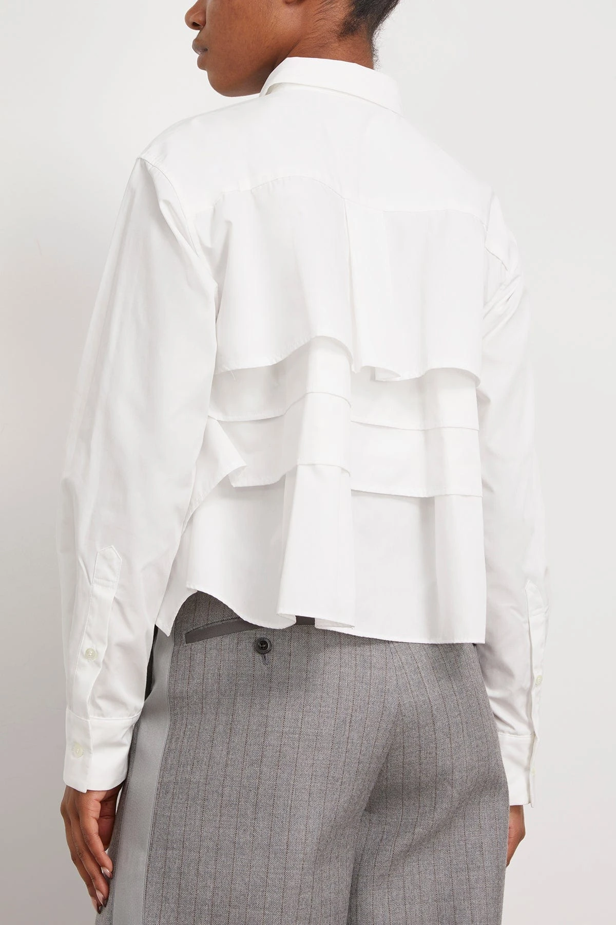 Sacai Cotton Poplin Shirt In Off White 4 Sacai Cotton Poplin Shirt In Off White - Image 4