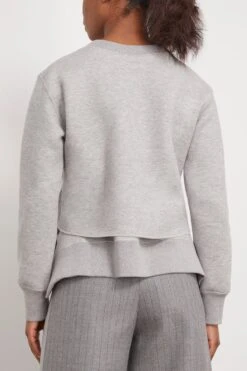 Sacai Sponge Sweat Pullover In Light Gray -Dries Van Noten Shop sacai SpongeSweatPulloverinLightGray 3