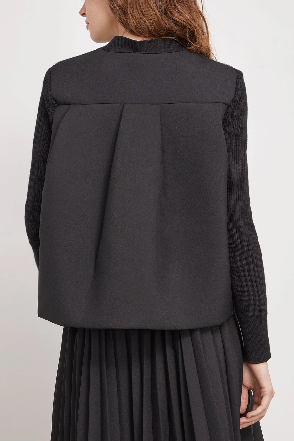 Sacai Suiting Bonding X Cotton Cashmere Knit Cardigan In Black 4 Sacai Suiting Bonding X Cotton Cashmere Knit Cardigan In Black - Image 4