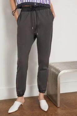 Sacai Sweat Jersey Pants In Charcoal Gray -Dries Van Noten Shop sacai SweatJerseyPantsinCharcoalGray 2