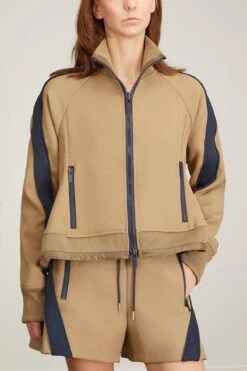 Sacai Technical Jersey Blouson In Beige 6 Sacai Technical Jersey Blouson In Beige -Dries Van Noten Shop sacai TechnicalJerseyBlousoninBeige 2
