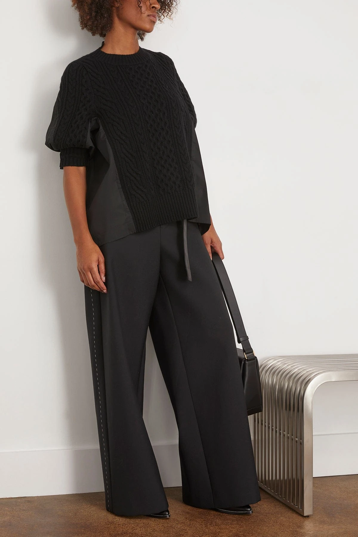 Sacai Wool Knit Pullover In Black 2 Sacai Wool Knit Pullover In Black - Image 2