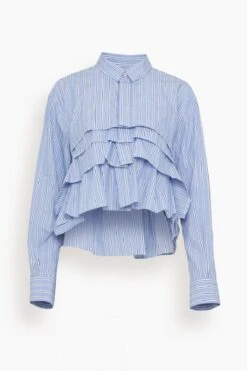Sacai Cotton Poplin Shirt In Stripe