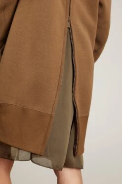 Sacai Sponge Sweat Hoodie Dress In Dark Beige -Dries Van Noten Shop sacai sponge sweat hoodie dress in dark beige 4