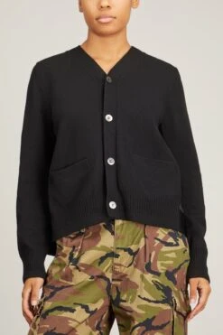 Sacai Wool Knit Cardigan In Black 6 Sacai Wool Knit Cardigan In Black -Dries Van Noten Shop sacai wool knit cardigan in black 2