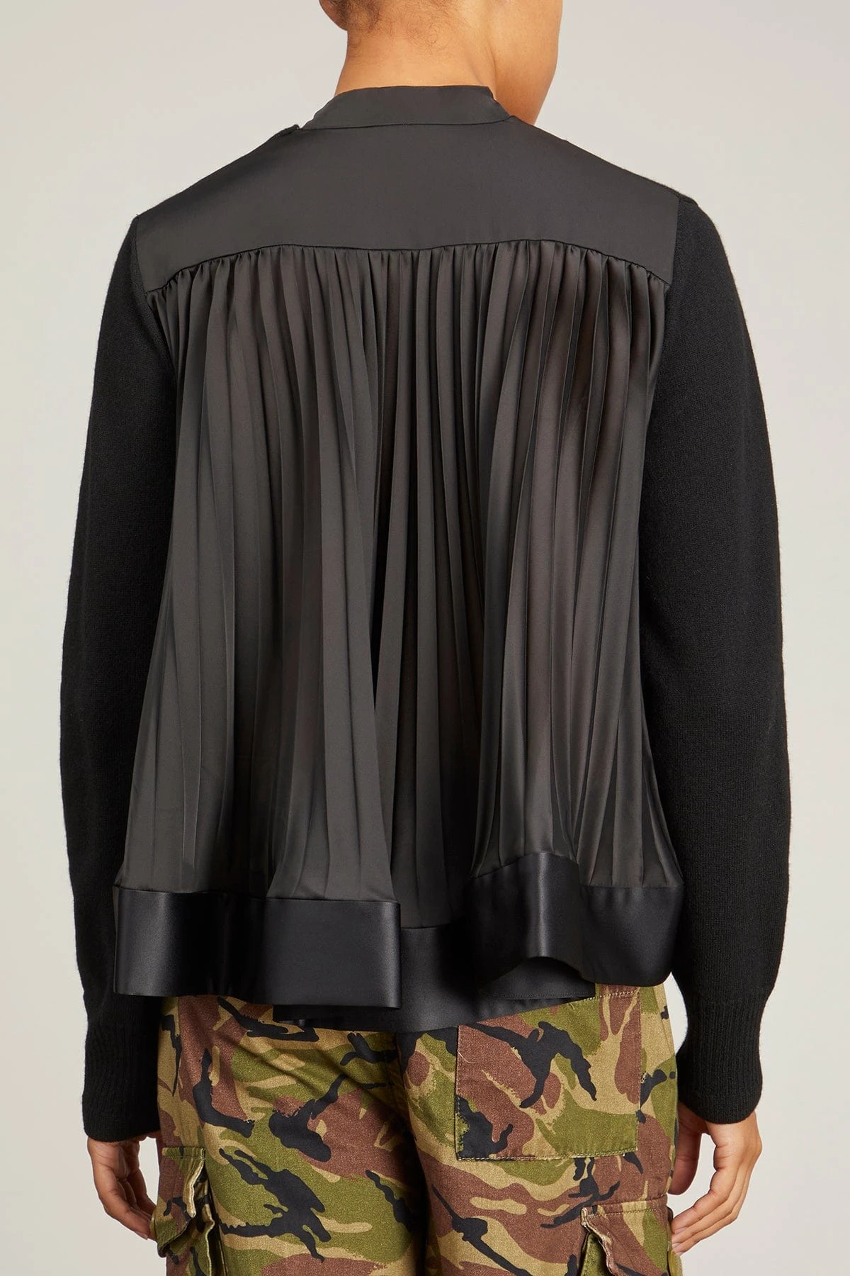 Sacai Wool Knit Cardigan In Black 4 Sacai Wool Knit Cardigan In Black - Image 4