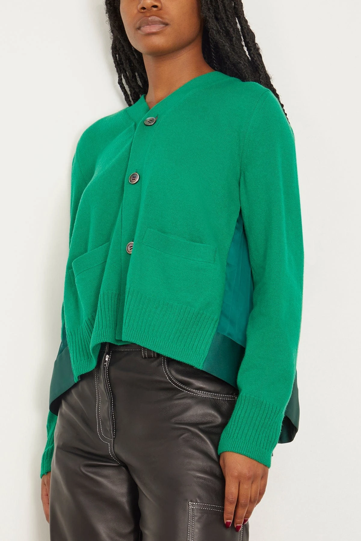 Sacai Wool Knit Cardigan In Green 3 Sacai Wool Knit Cardigan In Green - Image 3